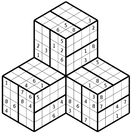 Hyper Sudoku 3D 3 cubes