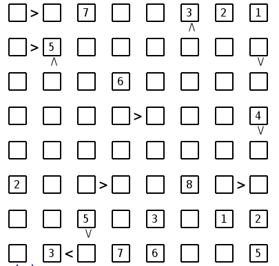Futoshiki 8x8 n 6735
