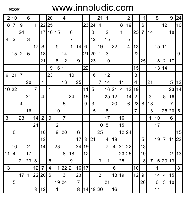A Super Sudoku In The Land Of Giants 25x25